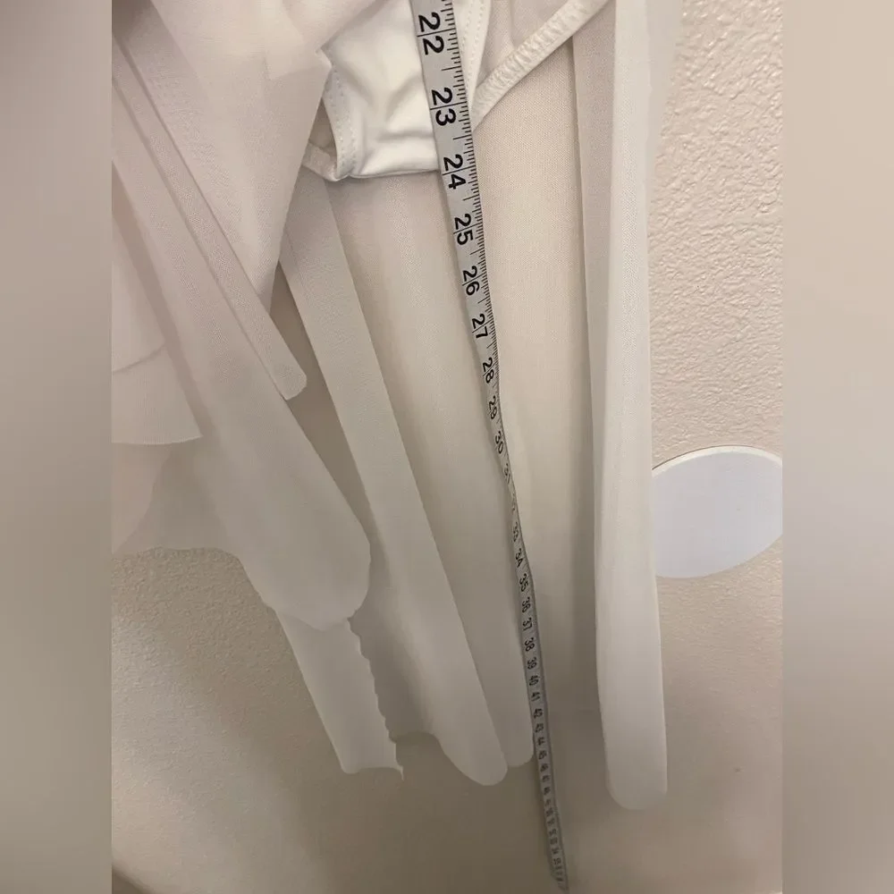 WEISSMAN solo custom Dance lyrical costume maxi dress white 15431 MC med child